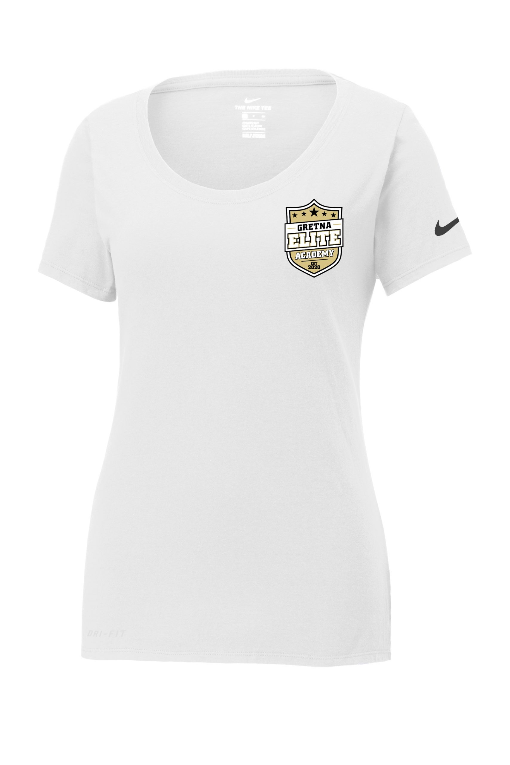 Gretna Elite Shield Logo Nike Ladies Dri-FIT Cotton/Poly Scoop Neck Tee ...